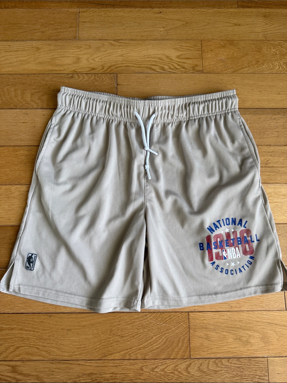 NBA Men's Neutral Beige Athletic Basketball Shorts with Logo